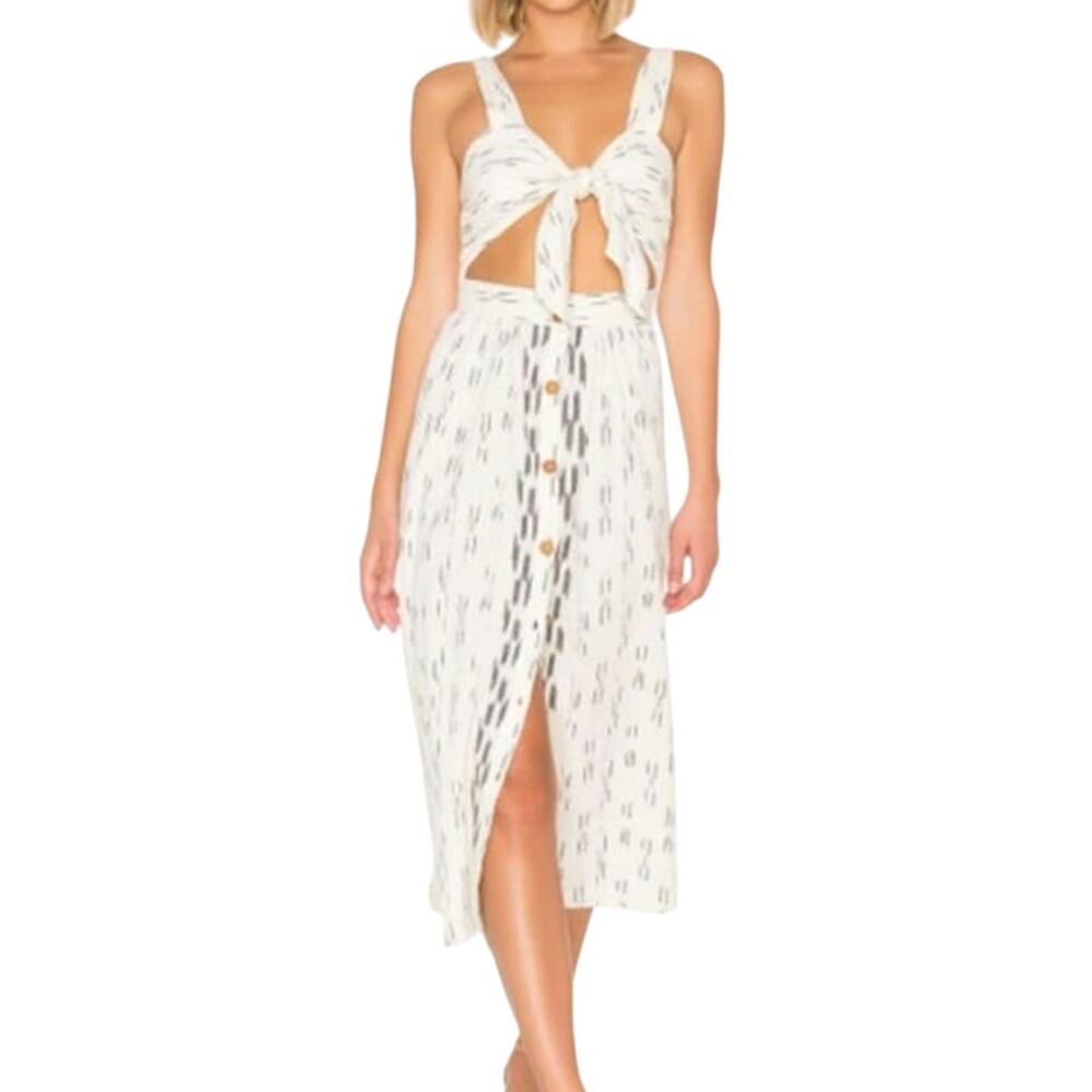 NWT Free People Caldasi Boho Sleeveless Midi Dress in Ivory